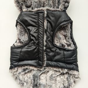 Faux fur dog puffer jacket